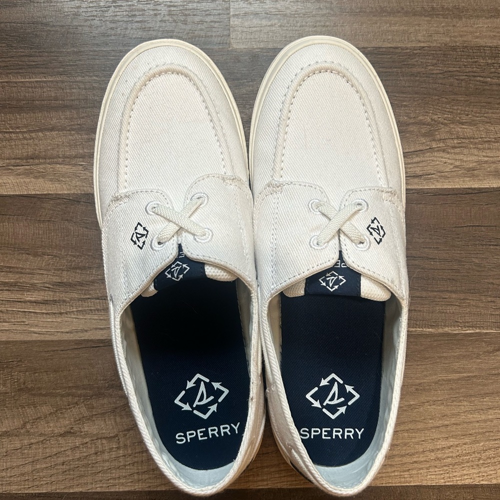 Sperry Women's White Canvas Boat Shoes